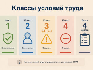 Классы условий труда: 1, 2, 3 (3.1–3.4) и 4 — полный разбор